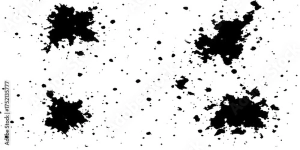 Fototapeta Black ink grunge splatter texture design element