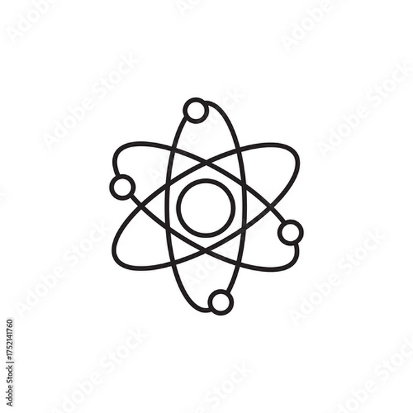 Obraz Simple Outline Atomic Structure Physics Science Symbol Icon Sign