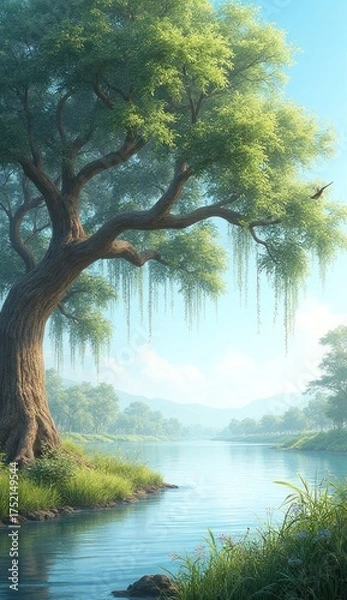 Fototapeta tree on the river