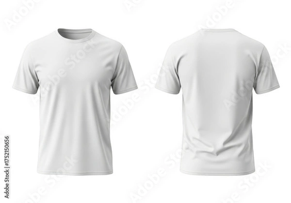 Fototapeta Plain t shirt mockup front and back isolated on transparent background
