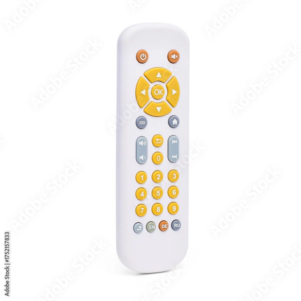 Obraz White remote control with yellow and gray buttons