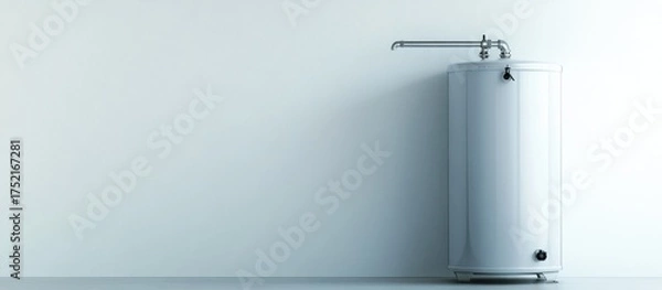 Fototapeta Water Heater Against a White Wall