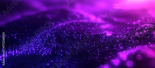 Fototapeta Abstract Purple and Blue Digital Landscape