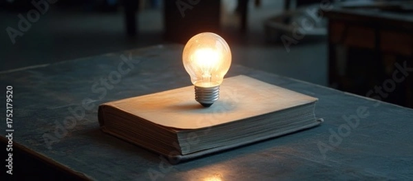Fototapeta Lightbulb on Book