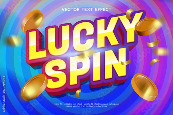 Fototapeta Lucky spin vector text effect