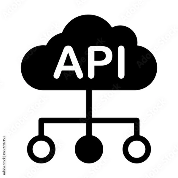 Obraz API Icon Isolated on Transparent Background. Programming and Software Development Vector Illustration for Web, App, and Technology Design
