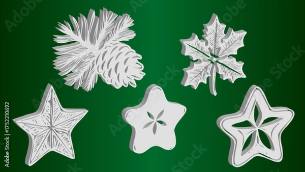 Fototapeta 3D Vector Applications of New Year's Symbols