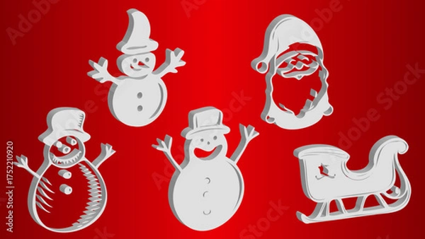 Fototapeta 3D Vector Applications of New Year's Symbols