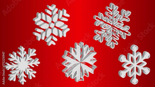 Fototapeta 3D Vector Applications of New Year's Symbols