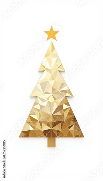 Fototapeta Modern Minimalist Christmas Tree Design with Geometric Shapes