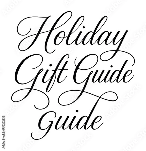 Fototapeta Elegant holiday gift guide calligraphy in classic black script