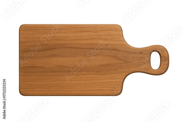Fototapeta Wood cutting board for culinary preparation and serving food, kitchenware for cooking or presenting meals, with transparent background