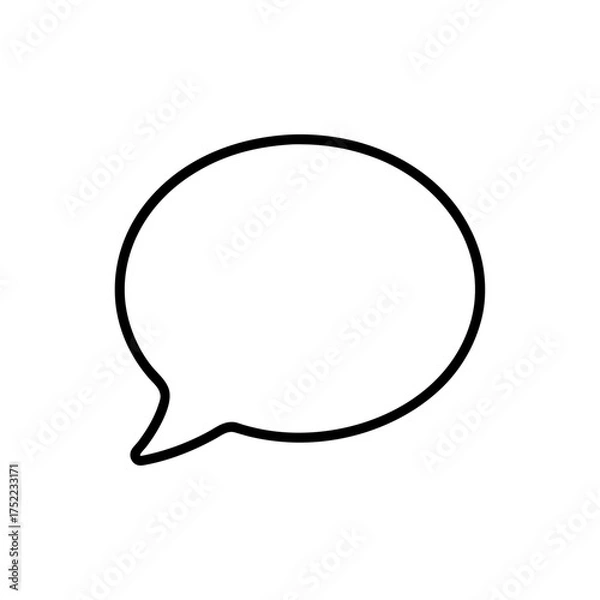 Fototapeta Simple speech bubble outline shape on transparent background