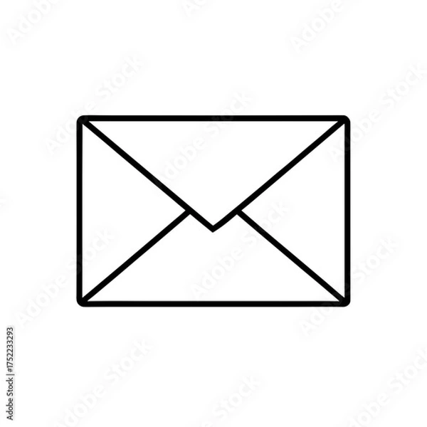 Obraz Simple outline drawing of an envelope on transparent background