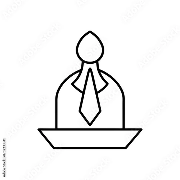 Obraz Outline drawing of a person with tie on transparent background