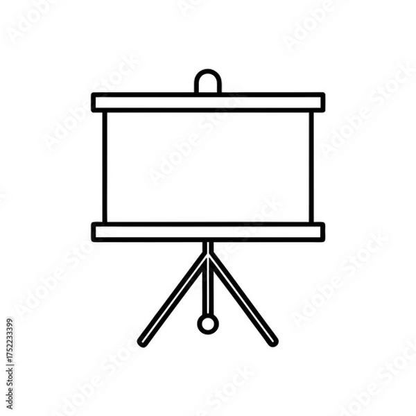 Obraz Outline of a presentation screen on transparent background