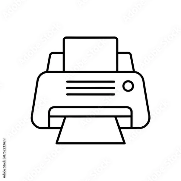 Obraz Outline drawing of a printer icon on transparent background