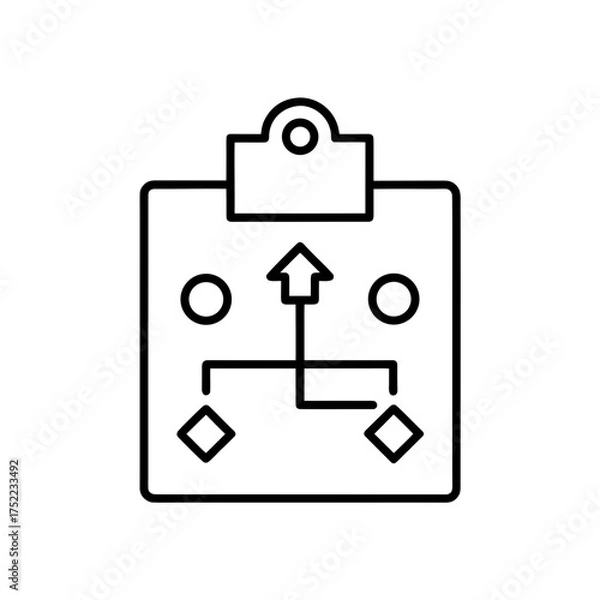 Obraz Strategy board with arrow and shapes on transparent background