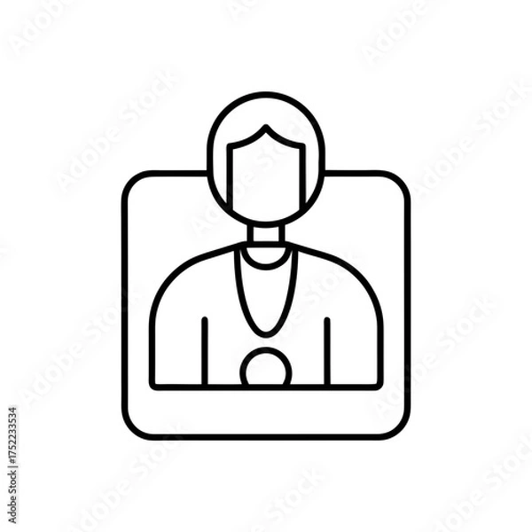 Obraz Outline of a person with a necklace on transparent background