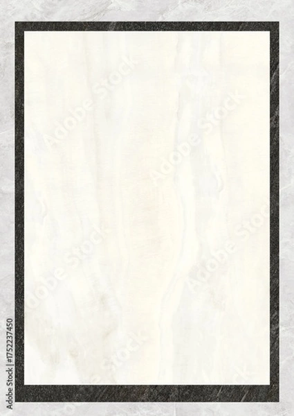 Fototapeta Rectangular frame with black border on a marble-like background