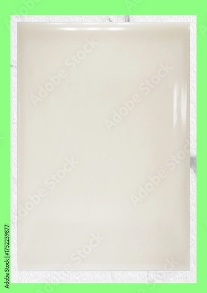Fototapeta Blank white rectangular surface with green border