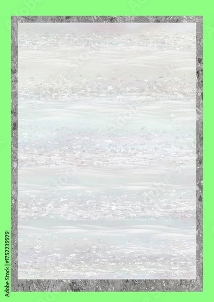 Fototapeta Abstract textured surface with horizontal layers and a green border