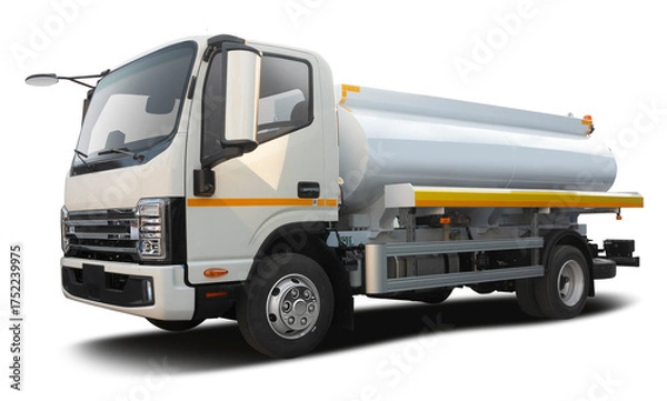 Obraz Fuel Tanker truck side view isolated on transparent background. PNG	

