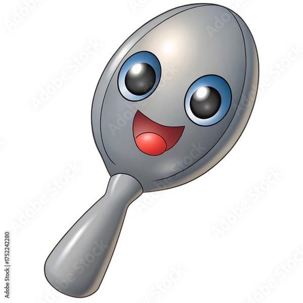 Obraz Cute spoon character with a happy smiling face
