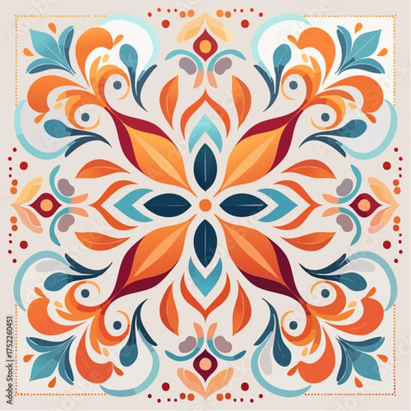 Obraz Ornate floral pattern with transparent background