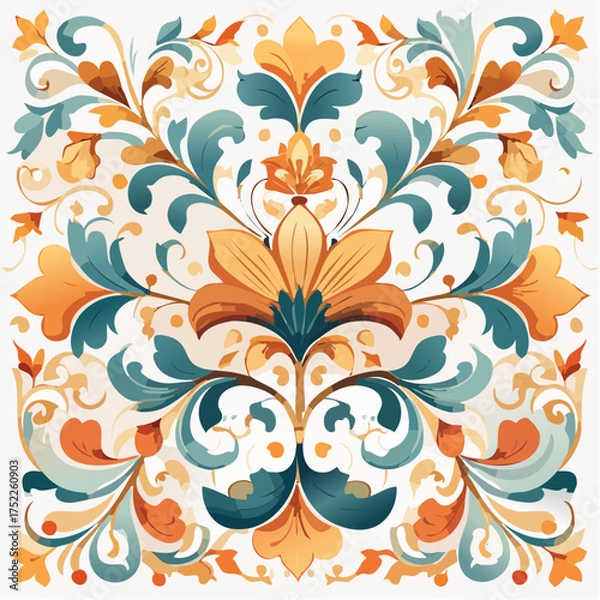 Obraz Ornate floral pattern with transparent background