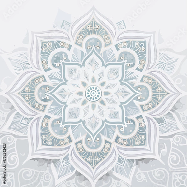 Obraz Intricate gray mandala with transparent background