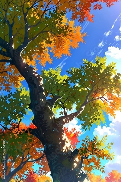 Obraz autumn leaves on a tree