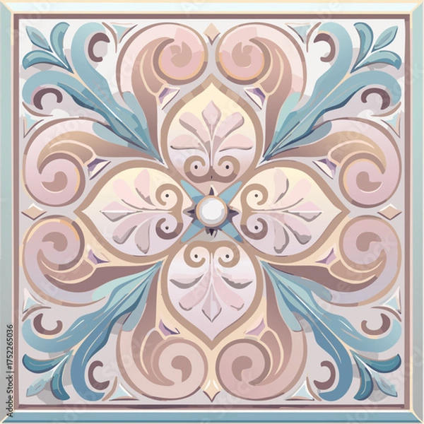 Obraz Ornate floral pattern with transparent background