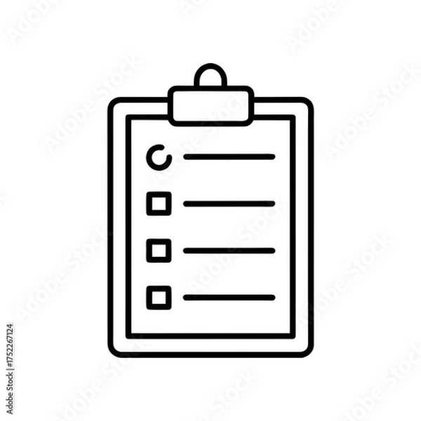 Obraz Clipboard with checklist items on transparent background