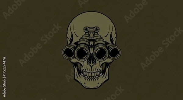 Obraz Skull with night vision goggles tactical military theme