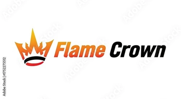 Obraz Flame Crown Logo Design with Fiery Crown Emblem and Bold Text