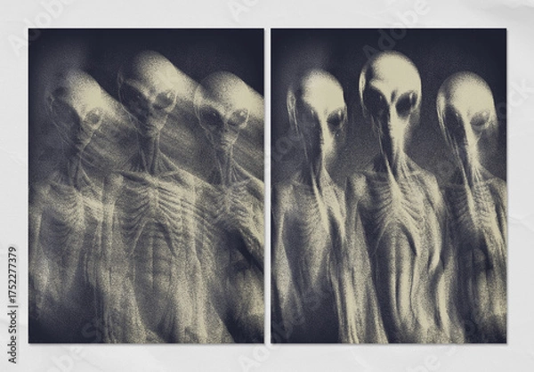 Fototapeta Ghostly Grain Distortion Effect