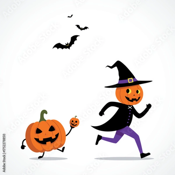 Obraz Funny Halloween Pumpkin Character