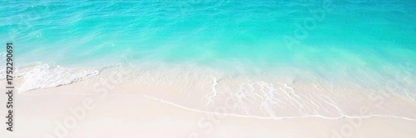 Fototapeta Turquoise Ocean Waves Gently Lap Pristine White Sandy Beach Mesmerizing Summer Vacation Scene