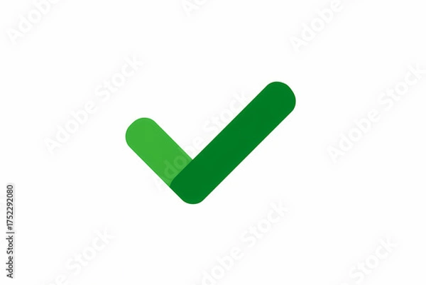 Obraz simple flat green checkmark icon design perfect for showcasing approval and positivity in digital projects on a clean white background ideal for websites and applications