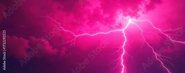 Fototapeta Striking Vibrant Pink Lightning Bolt Background Perfect for Presentations, Websites & Design Projects