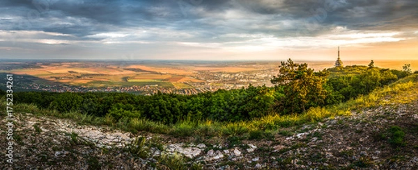 Fototapeta City of Nitra with Transmitter from Above