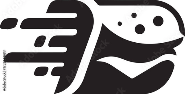 Fototapeta vector illustration of an abstract figure Abstract  fast food burger Logo Design