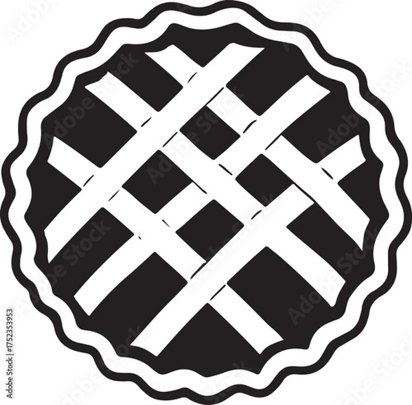 Fototapeta Black and white pie crust pastry baking