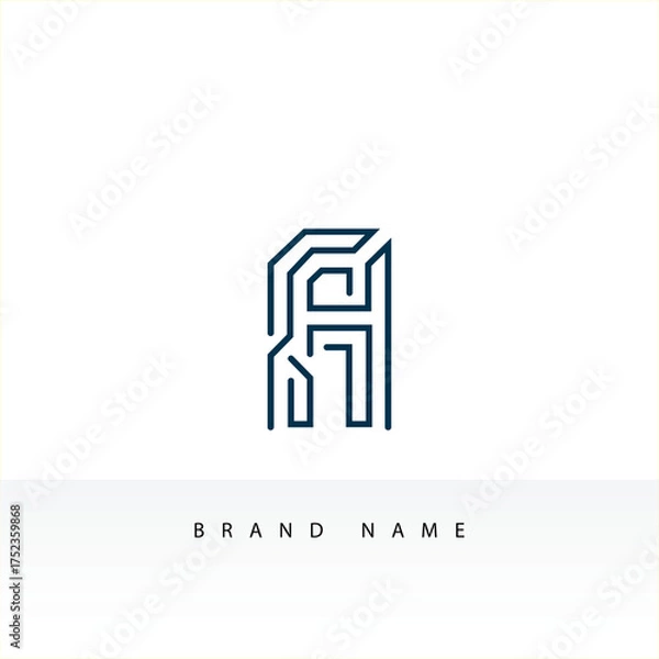 Obraz Modern Geometric Letter A Logo for Branding Identity
