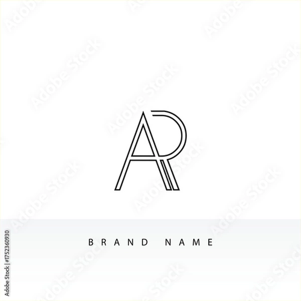 Obraz Minimalist AR Monogram Logo for Brand Identity