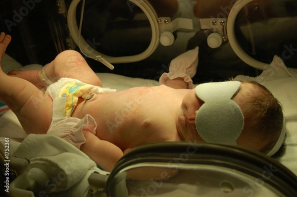 Fototapeta newborn in isolette 2