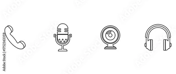 Obraz audio set icon set