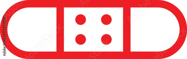 Obraz Red Color Bandage Icon, Medical Plaster Vector Illustration