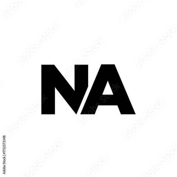 Obraz Letter N and A, NA logo design template. Minimal monogram initial based logotype.